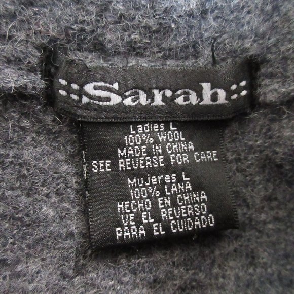 Sarah Jacket Blazer Size Large 100% Felted Wool Heather Gray Zip Up Front Collar - Picture 2 of 9